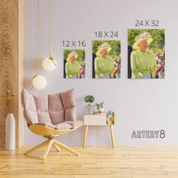 "Artery8 Queen Elizabeth II Signature Canvas Wall Art Print in Green - Size: W18"" x H24""" - thumbnail 4