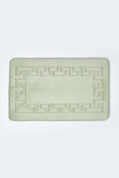 Homescapes Memory Foam Greek Key Bath Mat in Green - thumbnail 2