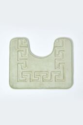 Homescapes Memory Foam Greek Key Bath Mat in Green - thumbnail 3