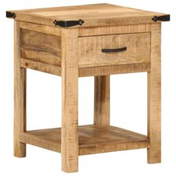 Berkfield Home Bedside Cabinet 40x40x50 cm Solid Wood Mango in Brown - Size: 40 x 40 x 50 cm - thumbnail 1