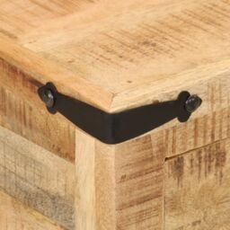 Berkfield Home Bedside Cabinet 40x40x50 cm Solid Wood Mango in Brown - Size: 40 x 40 x 50 cm - thumbnail 6