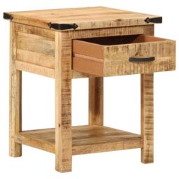 Berkfield Home Bedside Cabinet 40x40x50 cm Solid Wood Mango in Brown - Size: 40 x 40 x 50 cm - thumbnail 2