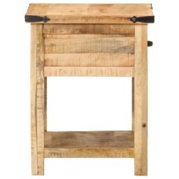 Berkfield Home Bedside Cabinet 40x40x50 cm Solid Wood Mango in Brown - Size: 40 x 40 x 50 cm - thumbnail 4