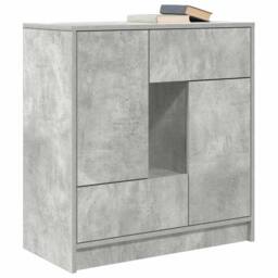 Berkfield Home Sideboard with Drawers & Doors Concrete Grey 70.5x34x74.5 cm - thumbnail 4