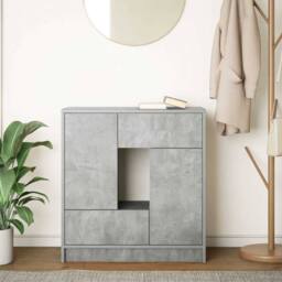Berkfield Home Sideboard with Drawers & Doors Concrete Grey 70.5x34x74.5 cm - thumbnail 1