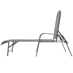 Berkfield Home Sun Lounger Steel Anthracite in Dark Grey - thumbnail 5