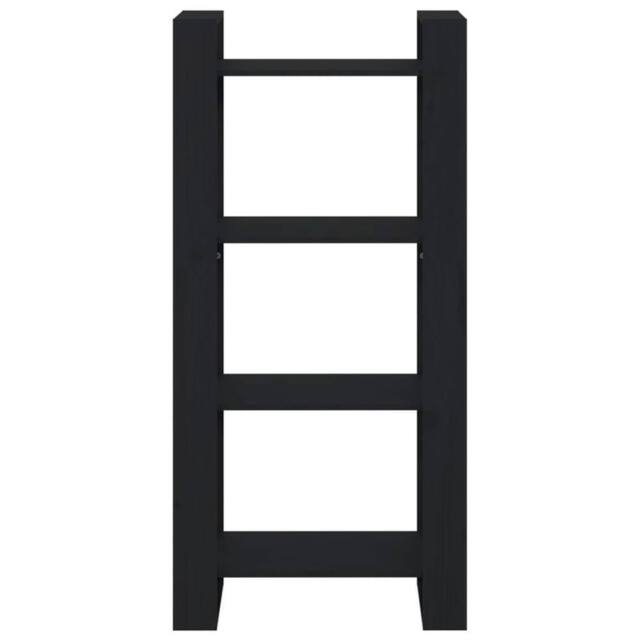 Berkfield Home Beautiful Book Cabinet/Room Divider Black 60x35x125 cm Solid Wood - Size: 60 x 35 x 125 cm - image 1
