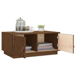 Berkfield Home Beautiful Coffee Table Honey Brown 80x50x35 cm Solid Wood Pine - Size: 80 x 50 x 35 cm - thumbnail 4