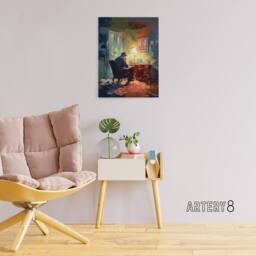 "Artery8 Private Detective In His Office Canvas Wall Art Print - Size: W24"" x H32""" - thumbnail 3