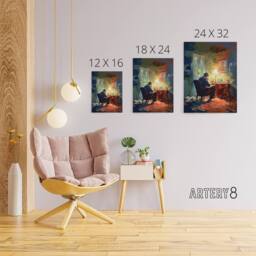 "Artery8 Private Detective In His Office Canvas Wall Art Print - Size: W24"" x H32""" - thumbnail 4