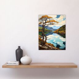 "Artery8 Loch Tay Near Killin Scotland Elegant Autumn Fall Artwork Painting Unframed Wall Art Print Poster Home Decor Premium - Size: W12"" x H16""" - thumbnail 4