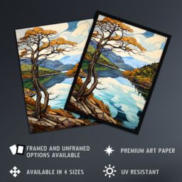 "Artery8 Loch Tay Near Killin Scotland Elegant Autumn Fall Artwork Painting Unframed Wall Art Print Poster Home Decor Premium - Size: W12"" x H16""" - thumbnail 2