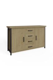 FWStyle Lowry 2 Door 4 Drawer Large Solid Pine Sideboard (H) 90 (W) 150 (D) 45cm in Brown - thumbnail 3