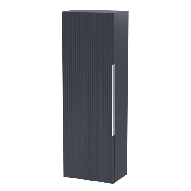 Balterley Fluted 400mm Tall Wall Hung Storage Unit with Single Soft Close Door - Dark Grey - image 1