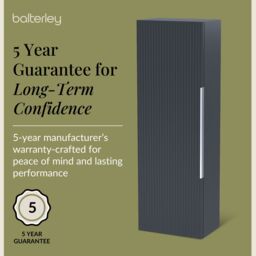 Balterley Fluted 400mm Tall Wall Hung Storage Unit with Single Soft Close Door - Dark Grey - thumbnail 6