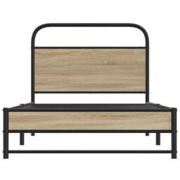 Berkfield Home Bed Frame Without Mattress 90x190 cm Smoked Oak Engineered Wood in Brown - thumbnail 5
