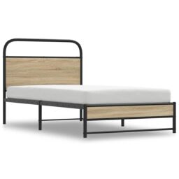 Berkfield Home Bed Frame Without Mattress 90x190 cm Smoked Oak Engineered Wood in Brown - thumbnail 2