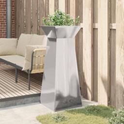 Berkfield Home Plant Stand Galvanised steel 40 x 40 x 101 cm Planters in Grey - thumbnail 4