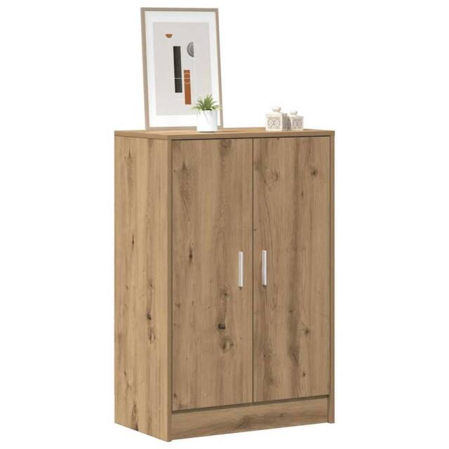 Berkfield Home Shoe Cabinet Artisan Oak 60x35x92 cm Engineered Wood in Brown - Size: 60 x 35 x 92 cm - image 1