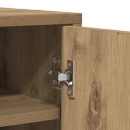 Berkfield Home Shoe Cabinet Artisan Oak 60x35x92 cm Engineered Wood in Brown - Size: 60 x 35 x 92 cm - thumbnail 8