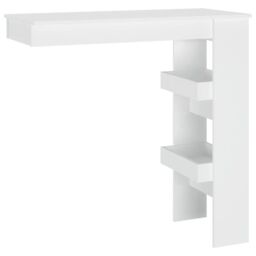 Berkfield Home Wall Bar Table White 102x45x103.5 cm Engineered Wood - thumbnail 2