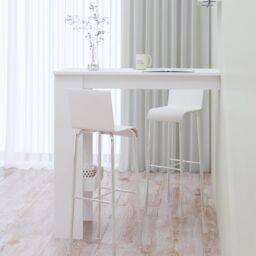 Berkfield Home Wall Bar Table White 102x45x103.5 cm Engineered Wood - thumbnail 6
