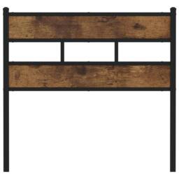 Berkfield Home Headboard Smoked Oak 90 cm Iron & Engineered Wood in Brown - thumbnail 3