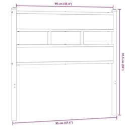 Berkfield Home Headboard Smoked Oak 90 cm Iron & Engineered Wood in Brown - thumbnail 6