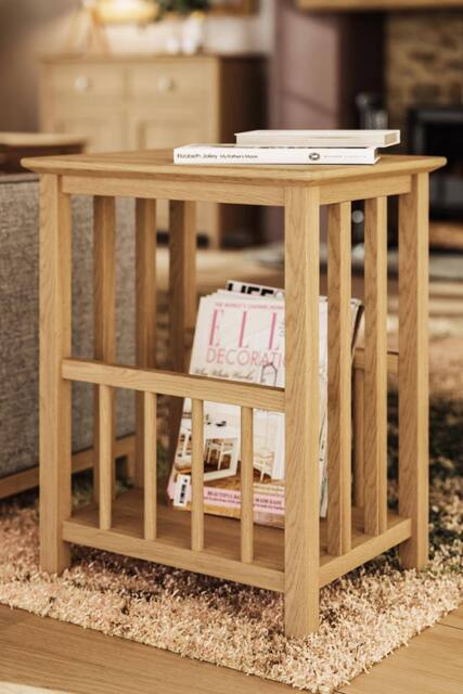 FWStyle Ready Assembled Natural Oak Magazine Table in Brown - image 1