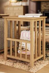 FWStyle Ready Assembled Natural Oak Magazine Table in Brown - thumbnail 1