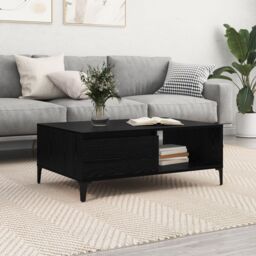 Berkfield Home Coffee Table Black oak 90 x 60 x 35 cm Engineered wood - thumbnail 1