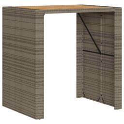 Berkfield Home 3 Piece Garden Bar Set without Cushions Grey Poly Rattan Acacia - thumbnail 5