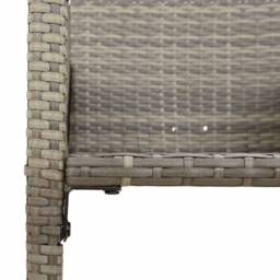 Berkfield Home 3 Piece Garden Bar Set without Cushions Grey Poly Rattan Acacia - thumbnail 6