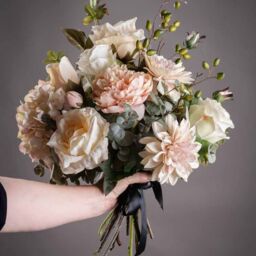 Love Lace Peach Peony Rose Artificial Flower in Orange - thumbnail 6