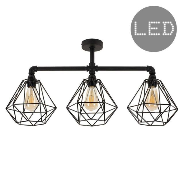 ValueLights Luiggi Diablo Black Ceiling Bar with 3 Lights - image 1