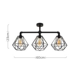 ValueLights Luiggi Diablo Black Ceiling Bar with 3 Lights - thumbnail 5