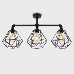 ValueLights Luiggi Diablo Black Ceiling Bar with 3 Lights - thumbnail 3