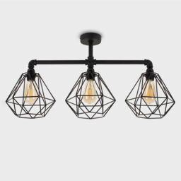 ValueLights Luiggi Diablo Black Ceiling Bar with 3 Lights - thumbnail 2