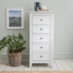 Nöa and Nani Karlstad Chest of Drawers 5 Drawer Tall in White - thumbnail 2