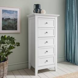 Nöa and Nani Karlstad Chest of Drawers 5 Drawer Tall in White - thumbnail 1