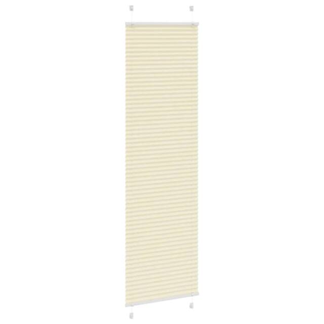 Berkfield Home Pleated Blind Cream 60x200 cm Fabric Width 59.4 cm Polyester - image 1
