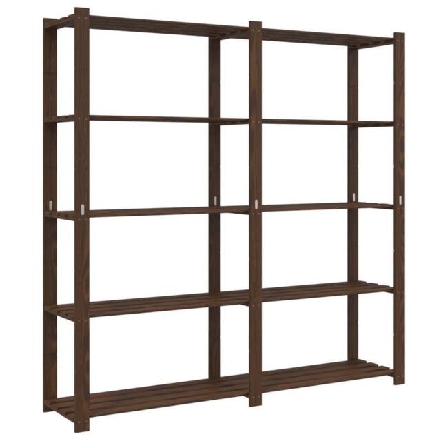 Berkfield Home 5-Tier Storage Rack Brown 170x38x170 cm Solid Wood Pine - Size: 170 x 38 x 170 cm - image 1