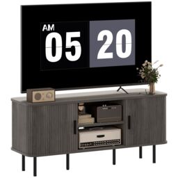 HOMCOM TV Unit for Living Room, TV Stand in Grey - thumbnail 2