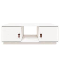 Berkfield Home Beautiful Coffee Table White 100x50x35 cm Solid Wood Pine - Size: 100 x 50 x 35 cm - thumbnail 6
