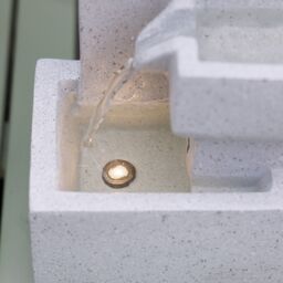 Primrose Modern Cascading Tabletop Water Feature With LED Lights in White - thumbnail 5