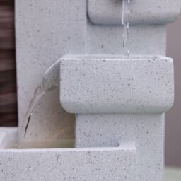 Primrose Modern Cascading Tabletop Water Feature With LED Lights in White - thumbnail 8