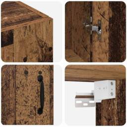 Berkfield Home Hanging cabinet Old wood 69.5 x 34 x 90 cm Engineered wood in Brown - thumbnail 9