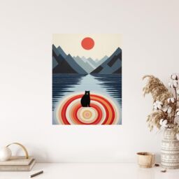 "Wee Blue Coo Wall Art Print Bear Lake Calm Kids Room Fun Red Blue Living Room - Size: W24"" x H32""" - thumbnail 4