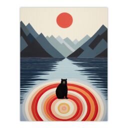 "Wee Blue Coo Wall Art Print Bear Lake Calm Kids Room Fun Red Blue Living Room - Size: W24"" x H32""" - thumbnail 1
