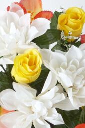 Homescapes Set of 2 Roses & Peonies Artificial Flowers in Grave Vases - thumbnail 4